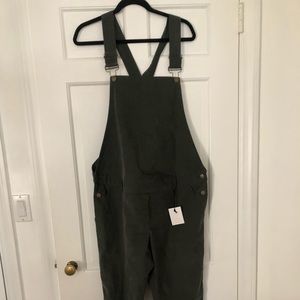 Hatch light corduroy olive overalls- maternity